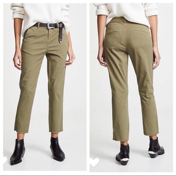 NWT Nili Lotan Pants Montauk Crop in Olive Green - Picture 1 of 10